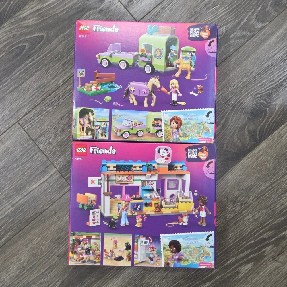 LEGO Friends 42695 Horse Trailer 42677 Dog Bakery Set Bundle Brick Building NEW